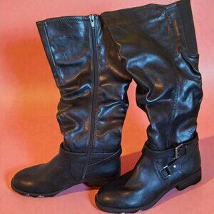 White Mountain Black Knee-High Boots